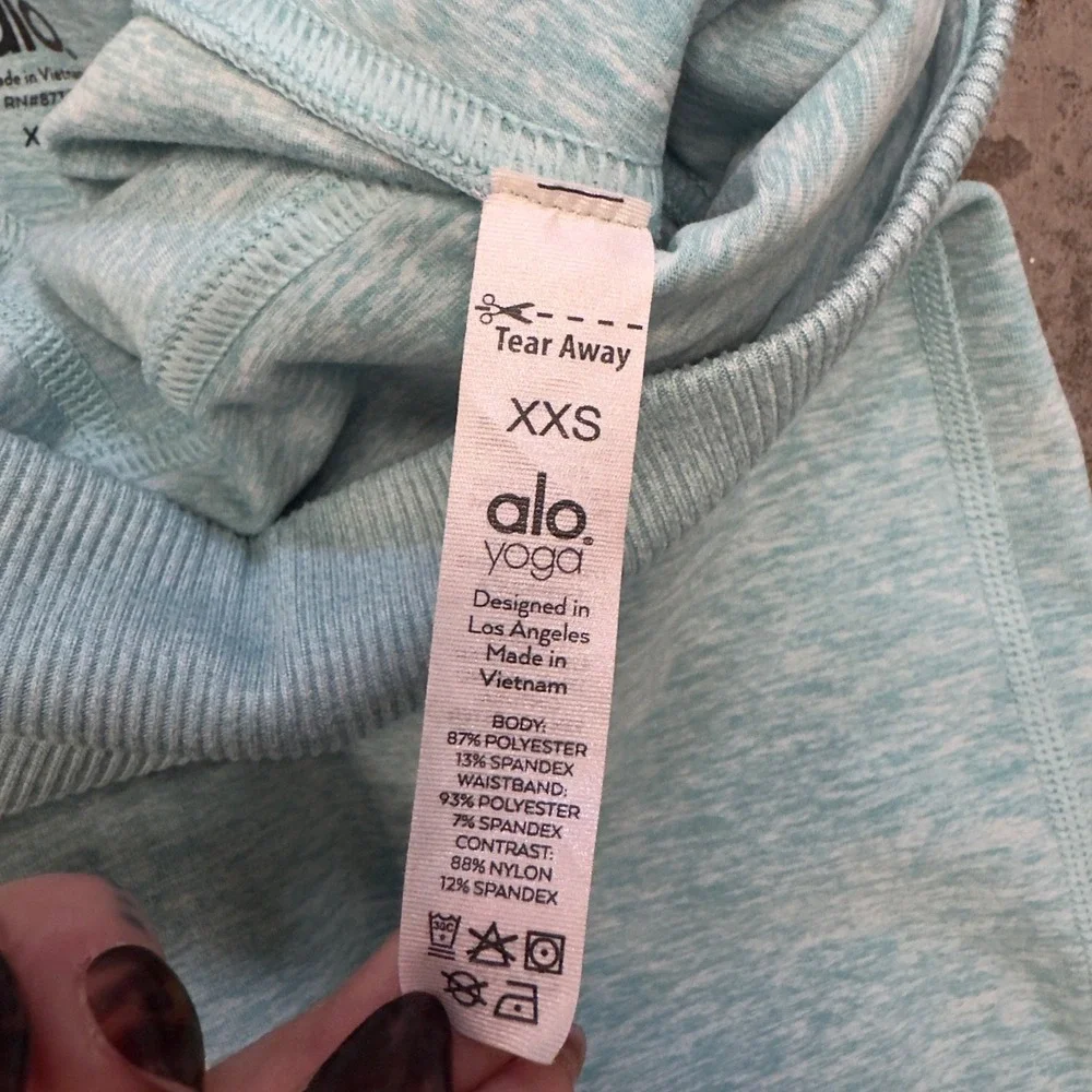 Alo Yoga High Waist Alosoft Lounge Leggings Aqua Blue Heather XXS